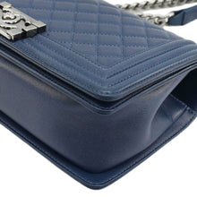 Load image into Gallery viewer, CHANEL Boy Bag Medium Quilted Leather Crossbody Bag Blue
