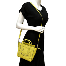 Load image into Gallery viewer, CELINE Nano Luggage Calfskin Leather Shoulder Bag Citron
