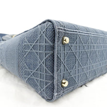 Load image into Gallery viewer, Christian Dior Lady D-Lite Canvas Crossbody Bag in denim blue color - Bottom Left
