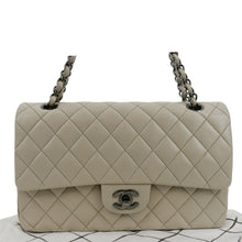 Load image into Gallery viewer, CHANEL Classic Medium Double Flap Quilted Leather Shoulder Bag Ivory
