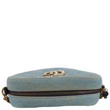 Load image into Gallery viewer, GUCCI Pearl GG Marmont Small Denim Crossbody Bag Blue 447632

