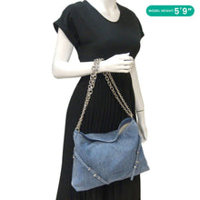 Load image into Gallery viewer, GIVENCHY Voyou Medium Denim Chain Shoulder Bag Blue
