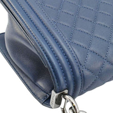 Load image into Gallery viewer, CHANEL Boy Bag Medium Quilted Leather Crossbody Bag Blue
