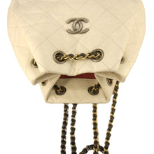 Load image into Gallery viewer, CHANEL Gabrielle Small Quilted Aged Calfskin Leather Backpack Bag White
