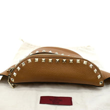 Load image into Gallery viewer, Valentino Spike Leather Belt Bag in Camel Color - Top 
