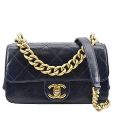 Load image into Gallery viewer, CHANEL Chain Handle CC Flap Quilted Leather Shoulder Bag Blue
