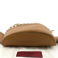 Load image into Gallery viewer, Valentino Spike Leather Belt Bag in Camel Color - Bottom
