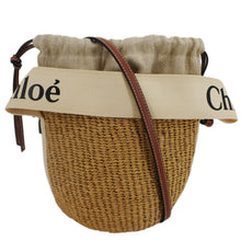 Load image into Gallery viewer, CHLOE Woody Raffia Basket Tote Bag Brown
