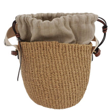 Load image into Gallery viewer, CHLOE Woody Raffia Basket Tote Bag Brown
