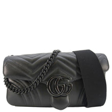 Load image into Gallery viewer, GUCCI GG Marmont Small Leather Shoulder Bag Black 734814
