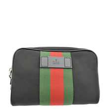 Load image into Gallery viewer, Gucci Web Monogram Canvas Slim Belt Bag in Black 
