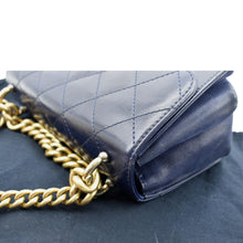 Load image into Gallery viewer, CHANEL Chain Handle CC Flap Quilted Leather Shoulder Bag Blue
