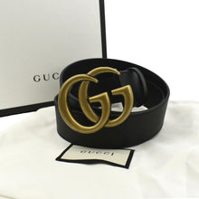 Load image into Gallery viewer, Gucci Double G Buckle Leather Belt Size 80.32 Black - Product
