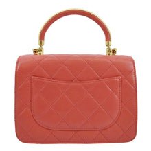 Load image into Gallery viewer, CHANEL Top Handle Quilted Leather Shoulder Bag Red
