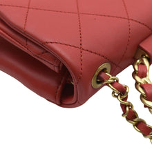 Load image into Gallery viewer, CHANEL Mini In The Loop Quilted  Leather Shoulder Bag Red
