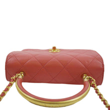 Load image into Gallery viewer, CHANEL Top Handle Quilted Leather Shoulder Bag Red
