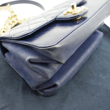 Load image into Gallery viewer, CHANEL Chain Handle CC Flap Quilted Leather Shoulder Bag Blue
