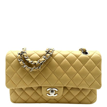 Load image into Gallery viewer, CHANEL Classic Medium Double Flap Quilted Leather Shoulder Bag Beige
