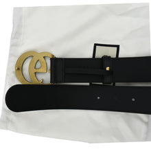 Load image into Gallery viewer, Gucci Double G Buckle Leather Belt Size 80.32 Black  - Backside
