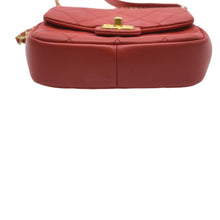 Load image into Gallery viewer, CHANEL Mini In The Loop Quilted  Leather Shoulder Bag Red
