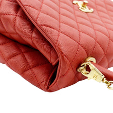 Load image into Gallery viewer, Chanel Medium Coco Leather Top Handle Shoulder Bag in Red Color
