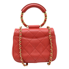 Load image into Gallery viewer, CHANEL Mini In The Loop Quilted  Leather Shoulder Bag Red
