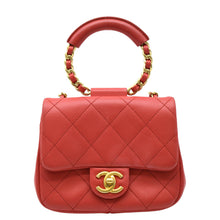 Load image into Gallery viewer, CHANEL Mini In The Loop Quilted  Leather Shoulder Bag Red
