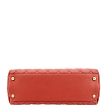 Load image into Gallery viewer, Chanel Medium Coco Leather Top Handle Shoulder Bag in Red Color- Bottom
