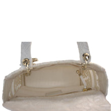 Load image into Gallery viewer, CHRISTIAN DIOR Lady dior D-Lite Embroidered Canvas Shoulder Bag White
