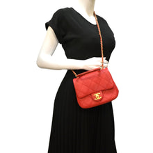 Load image into Gallery viewer, CHANEL Mini In The Loop Quilted  Leather Shoulder Bag Red
