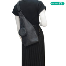 Load image into Gallery viewer, LOUIS VUITTON Duo Sling Bag Taigarama – Model Wearing
