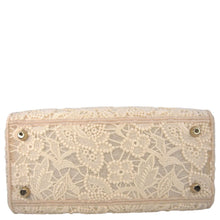 Load image into Gallery viewer, CHRISTIAN DIOR Lady dior D-Lite Embroidered Canvas Shoulder Bag White
