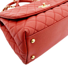 Load image into Gallery viewer, Chanel Medium Coco Leather Top Handle Shoulder Bag in Red Color
