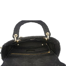 Load image into Gallery viewer, CHRISTIAN DIOR Lady dior D-Lite Embroidered Canvas Shoulder Bag Black
