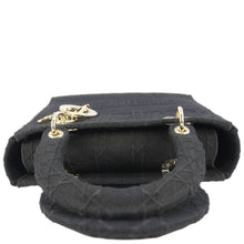 Load image into Gallery viewer, CHRISTIAN DIOR Lady dior D-Lite Embroidered Canvas Shoulder Bag Black
