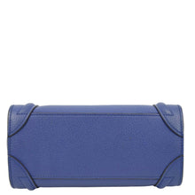 Load image into Gallery viewer, CELINE Nano Luggage Drummed Leather Tote Crossbody Bag Blue
