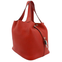 Load image into Gallery viewer, HERMES Picotin Lock 22 MM Taurillon Clemence Leather Hobo Bag Red
