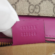 Load image into Gallery viewer, GUCCI GG Small Supreme Canvas Top Zip Crossbody Bag Pink 409534
