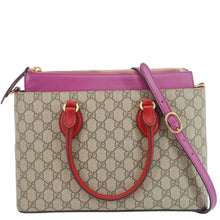 Load image into Gallery viewer, GUCCI GG Small Supreme Canvas Top Zip Crossbody Bag Pink 409534
