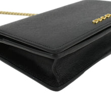 Load image into Gallery viewer, GUCCI Script Leather Chain Wallet Crossbody Bag Black 772643
