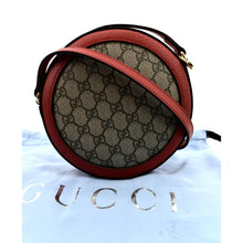 Load image into Gallery viewer, GUCCI Ophidia Apple Round GG Supreme Monogram Canvas Crossbody Bag Red 625216
