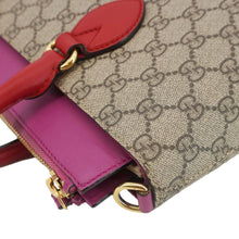 Load image into Gallery viewer, GUCCI GG Small Supreme Canvas Top Zip Crossbody Bag Pink 409534
