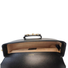 Load image into Gallery viewer, GUCCI Horsebit 1955 Small Leather Shoulder Bag Black 735178
