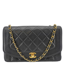 Load image into Gallery viewer, CHANEL Diana Flap Quilted Leather Shoulder Bag Black

