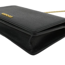 Load image into Gallery viewer, GUCCI Script Leather Chain Wallet Crossbody Bag Black 772643
