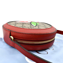 Load image into Gallery viewer, GUCCI Ophidia Apple Round GG Supreme Monogram Canvas Crossbody Bag Red 625216
