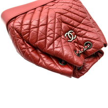 Load image into Gallery viewer, CHANEL Gabrielle Chevron Aged Calfskin Leather Backpack Bag Red
