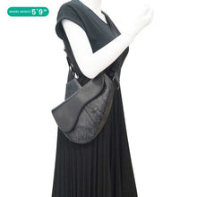 Load image into Gallery viewer, CHRISTIAN DIOR Diamond Canvas Saddle Crossbody Bag Black
