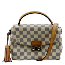 Load image into Gallery viewer, LOUIS VUITTON Croisette Damier Azur Satchel Crossbody Bag White
