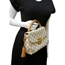 Load image into Gallery viewer, LOUIS VUITTON Croisette Damier Azur Satchel Crossbody Bag White
